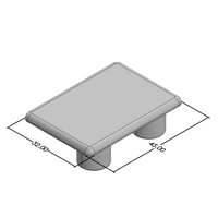 60-070-2 MODULAR SOLUTIONS POLYAMIDE PART<br>END CAP 45MM X 32MM LIGHT GRAY